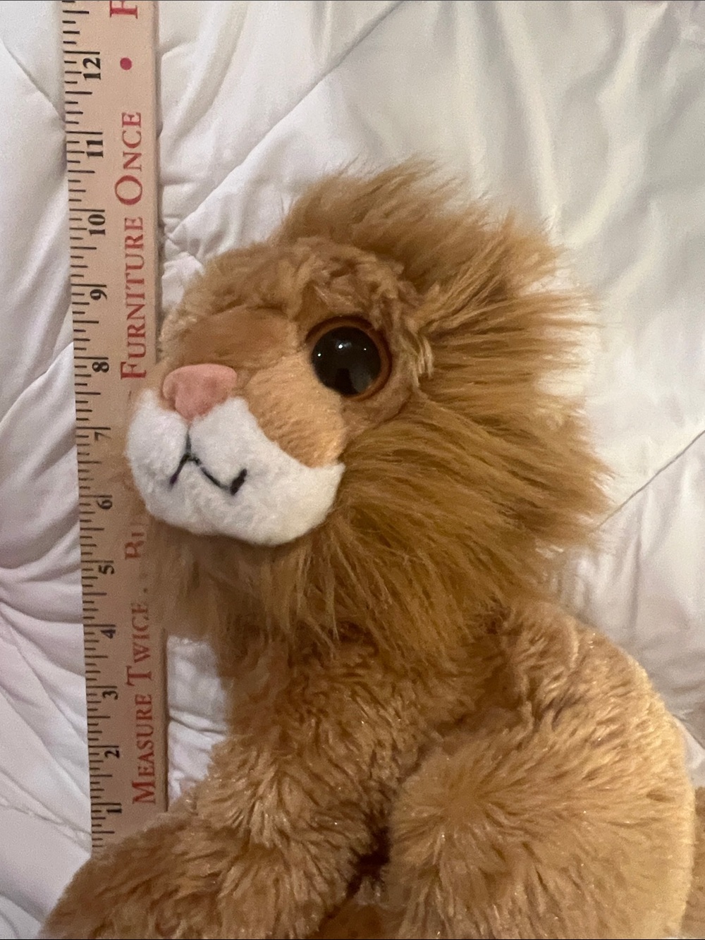 Fiesta Plush Lion in Tan and White with Pink Nose